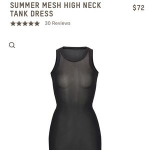 SKIMS Onyx Summer Mesh Sleeveless Body Con Dress XL